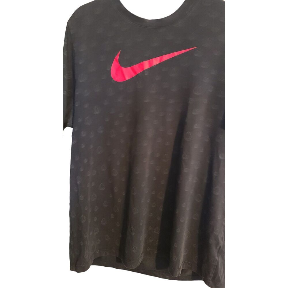 Nike Shirt Mens XL Black All‎ Over Basketballs Dri-Fit Short Sleeve Pullover